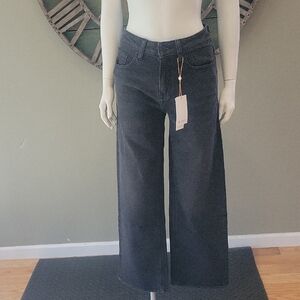 Quince Bella Stretch Relaxed Straight Jean In Charcoal Black
